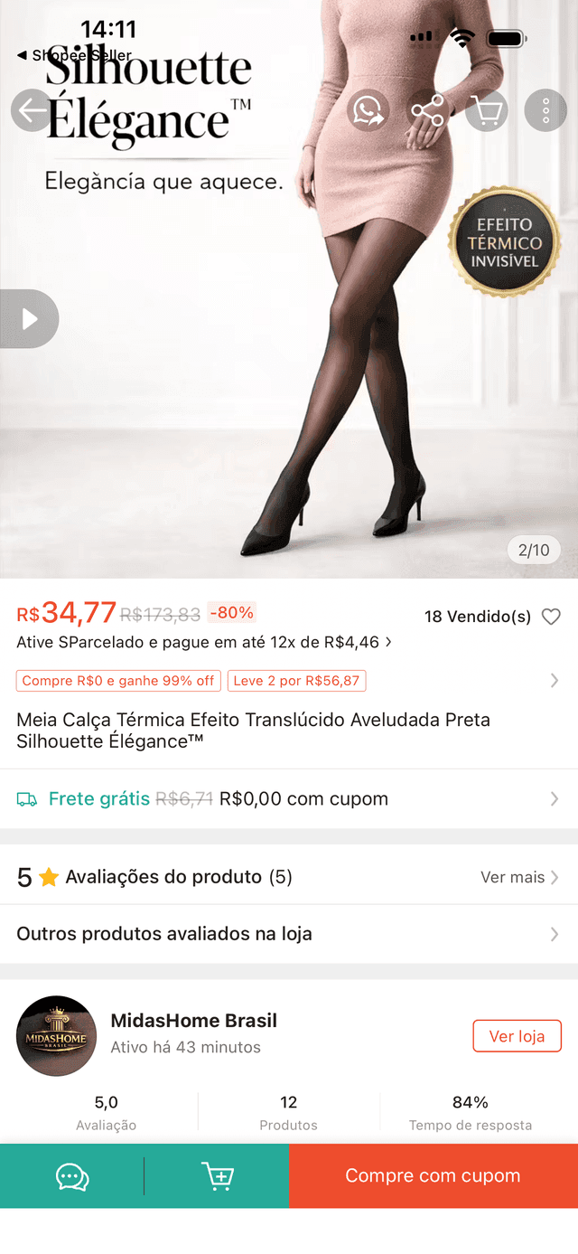 Anúncio real da Shopee analisado pelo AnuncioIA