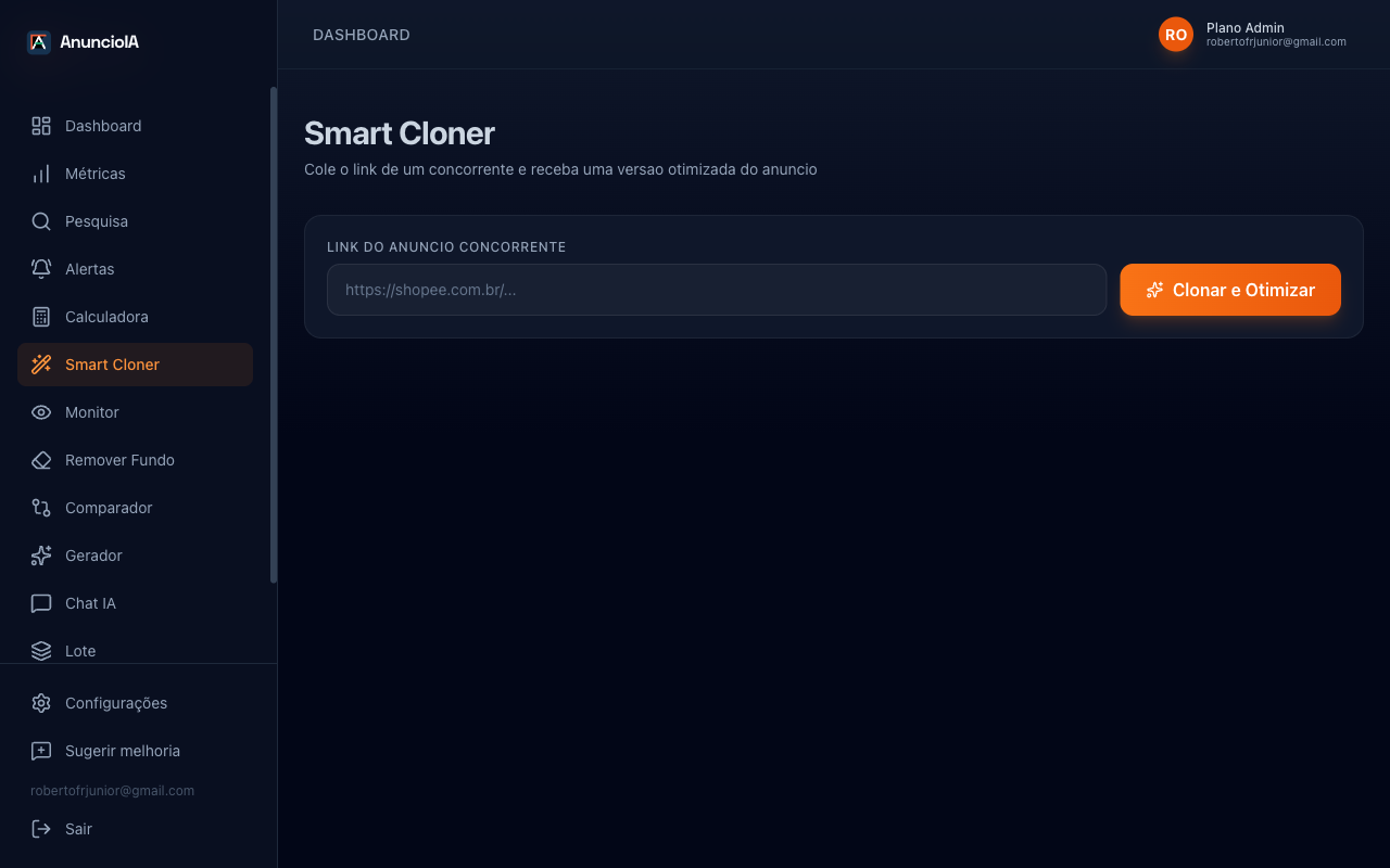 Smart Cloner — cole o link do concorrente e receba versao otimizada